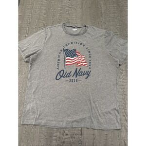 Old Navy‎ 2018 Patriotic T-Shirt Grey Men's Size XL Cotton Blend